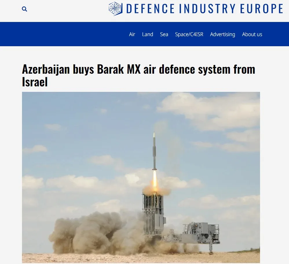 آذربایجان سامانه های پدافند هوایی را از رژیم صهیونیستی خریداری میکند