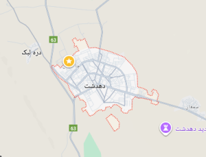 نقشه شهر دهدشت